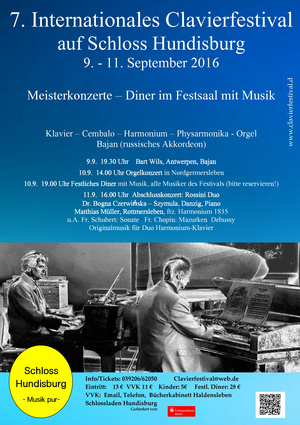 Plakat 7. Clavierfestival auf Schloss Hundisburg 2016