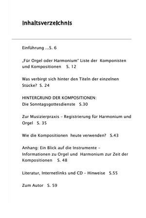 Inhaltsverzeichnis