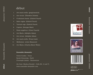 CD-Titel-Liste "Debut" des Ensemble Alexandre